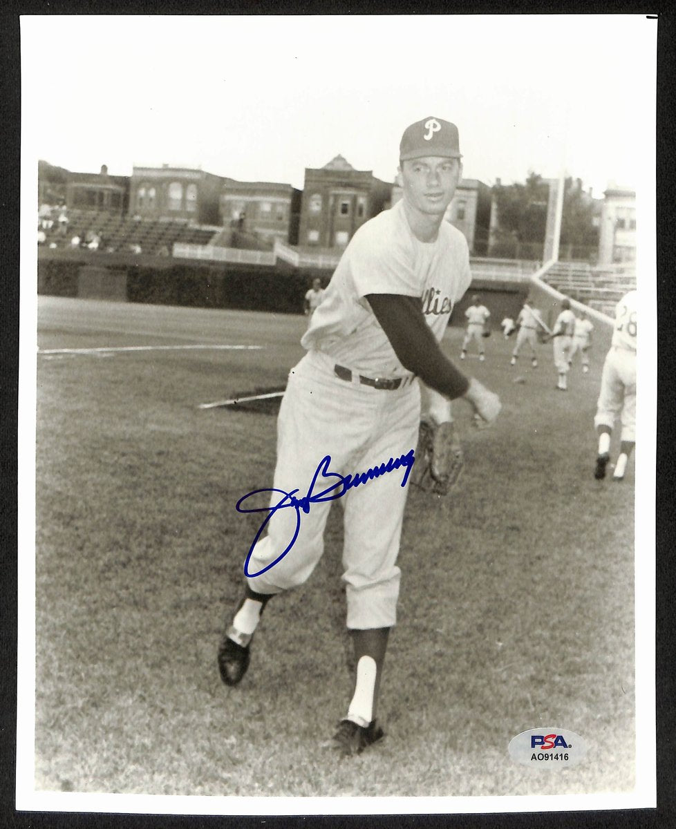 Jim Bunning HOF Signed/Auto 8x10 Photo Philadelphia Phillies PSA/DNA 195456