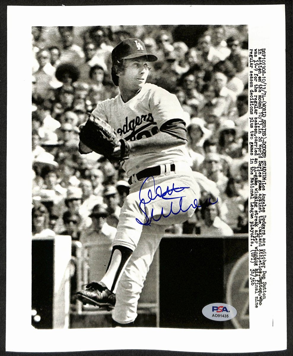 Don Sutton HOF Signed/Auto 8x10 Press Photo 1974 LA Dodgers PSA/DNA 195471