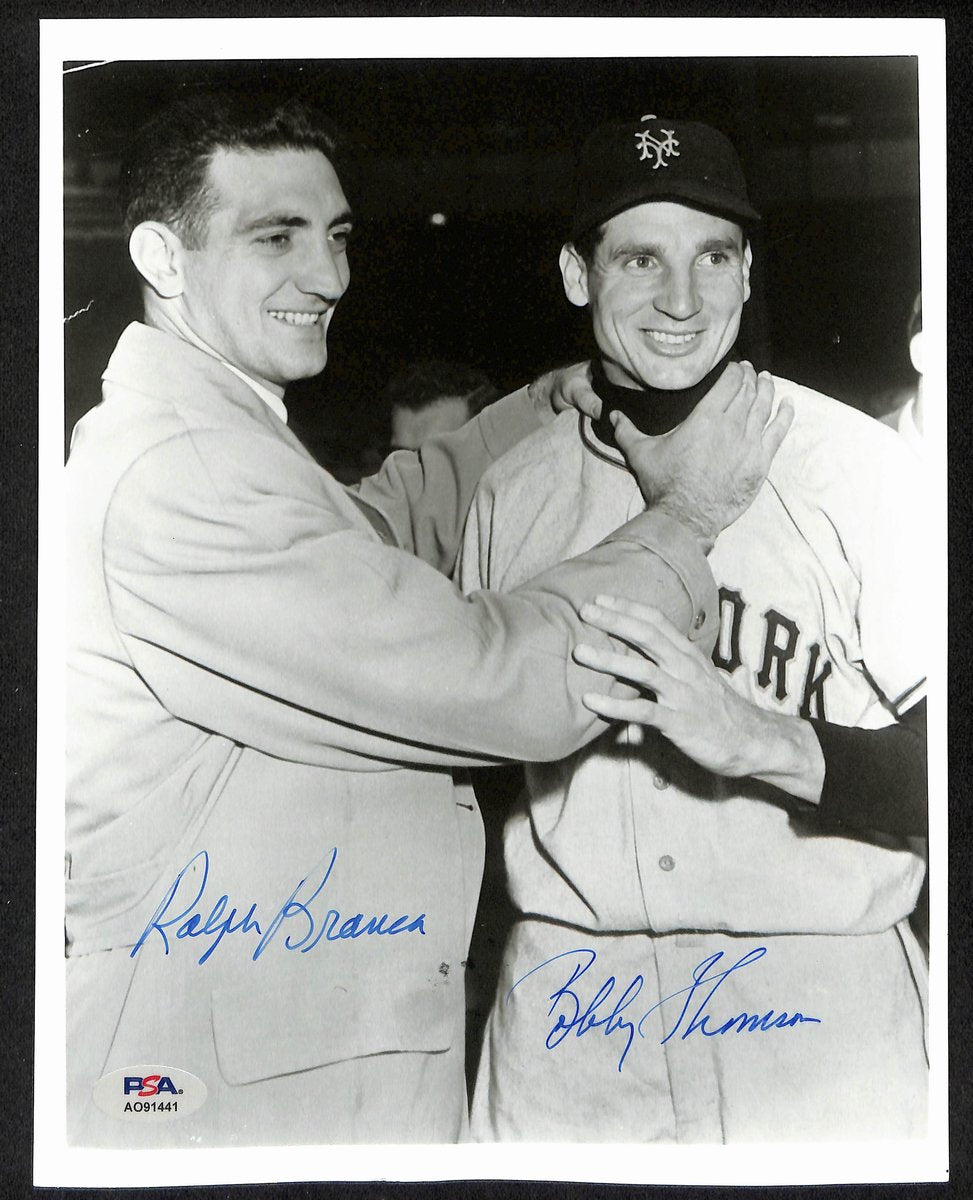 Bobby Thomson/Ralph Branca Signed/Auto 8x10 Photo NY Giants PSA/DNA 195477