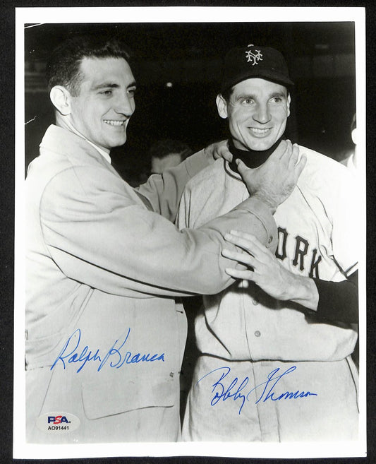Bobby Thomson/Ralph Branca Signed/Auto 8x10 Photo NY Giants PSA/DNA 195477