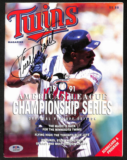 Kirby Puckett Signed 1993 AL Playoff Program Twins vs. Blue Jays PSA/DNA 196037