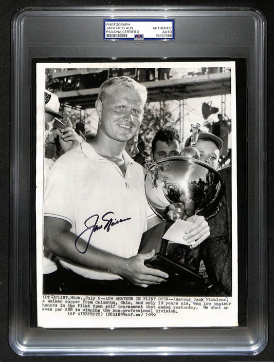 Jack Nicklaus Signed/Autographed 8x10 Wire Photo 1959 Flint Open PSA/DNA 196051