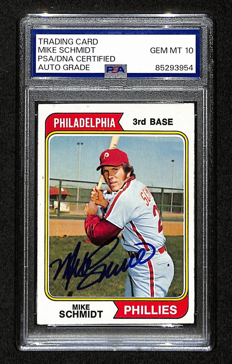 1974 Topps Mike Schmidt Phillies Card #283 Signed PSA/DNA GEM MINT 10 194897