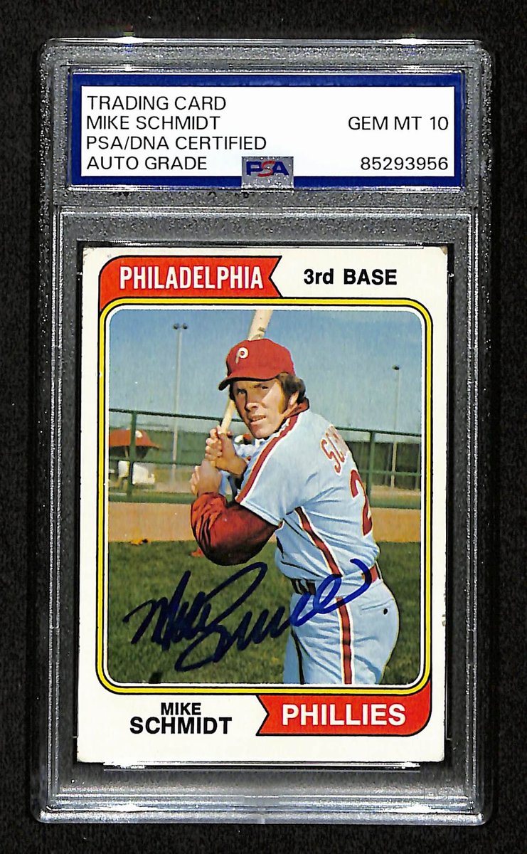 1974 Topps Mike Schmidt Phillies Card #283 Signed PSA/DNA GEM MINT 10 194904