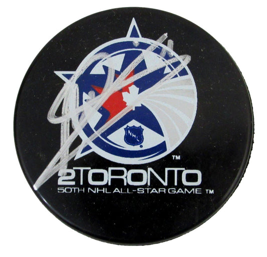 Mats Sundin HOF Signed/Auto 2000 NHL All-Star Hockey Puck Maple Leafs JSA 196605