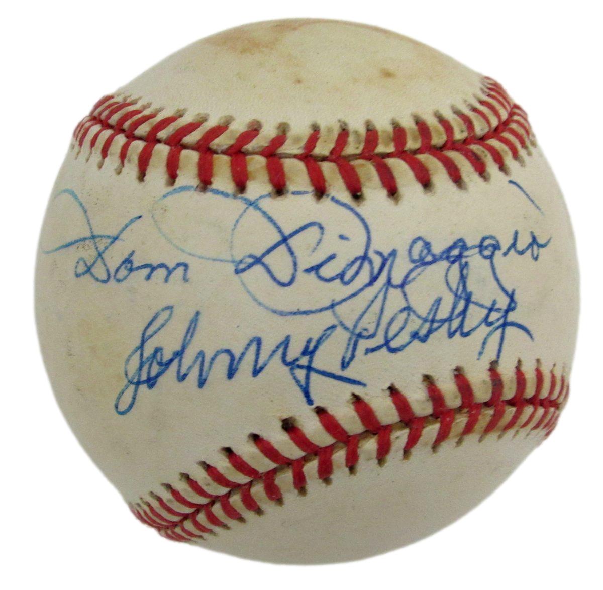 Dom DiMaggio/Johnny Pesky Signed/Auto OAL Baseball Boston Red Sox JSA 196597