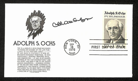 Arthur Sulzberger Jr. Signed 1976 First Day Cover N.Y. Times Publisher 195481
