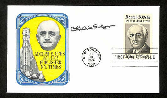 Arthur Sulzberger Jr. Signed 1976 First Day Cover N.Y. Times Publisher 195482