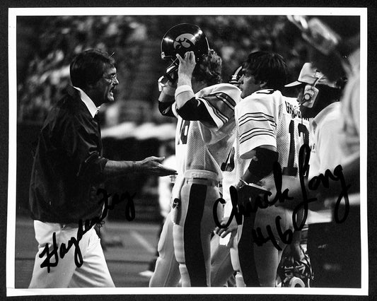 Hayden Fry/Chuck Long Dual-Signed/Autographed 8x10 Photo Iowa PSA/DNA 196014