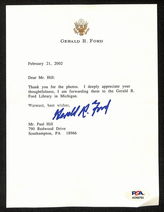 Gerald R. Ford Signed Typed Letter Signed (TLS) Former President PSA/DNA 196021