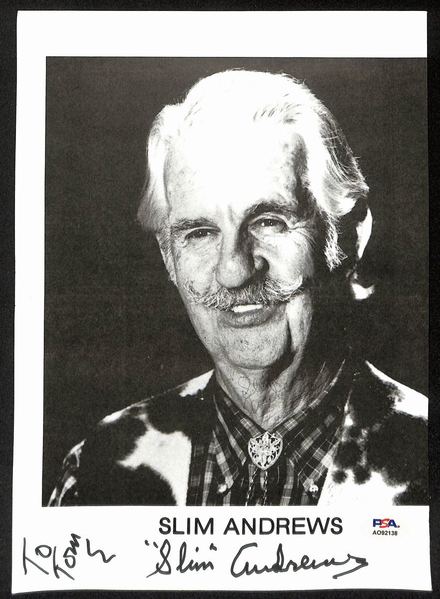 Slim Andrews Signed/Inscribed 8x10 Photo Country/Western Actor PSA/DNA 196025