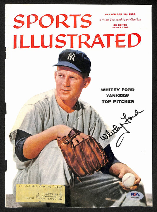 Whitey Ford HOF Signed 8x11 Sports Illustrated Magazine Cover PSA/DNA 196031