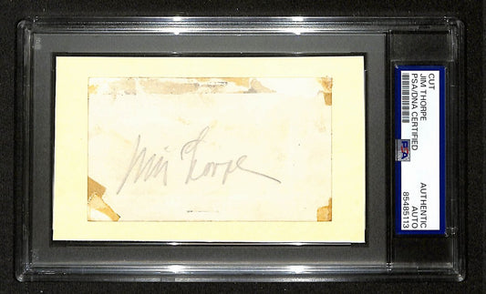 Jim Thorpe Signed/Autographed Cut on 3x5 Index Card PSA/DNA 194525