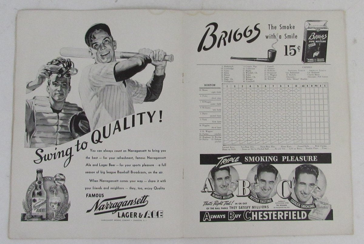 1946 World Series Program Boston Red Sox vs. St. Louis Cardinals 195691