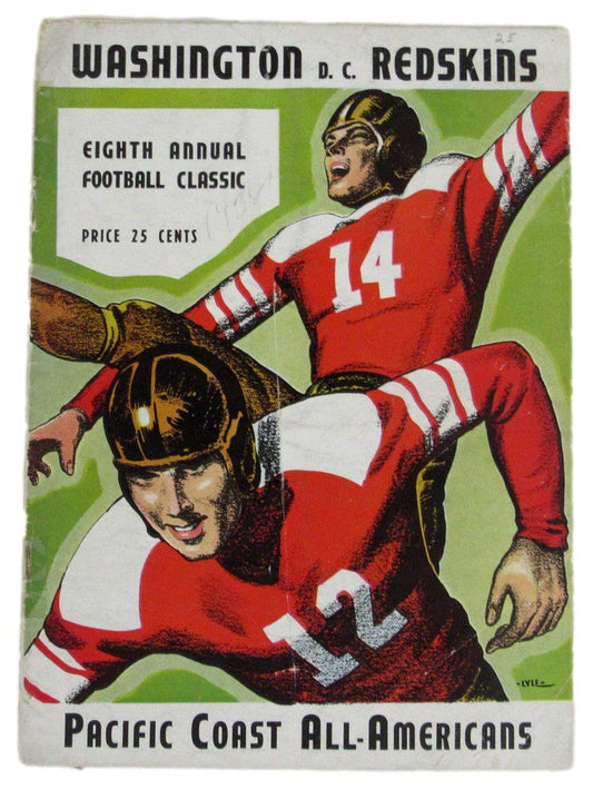 January 16, 1938 Program Redskins vs. Pacific Coast All-Americans 195692