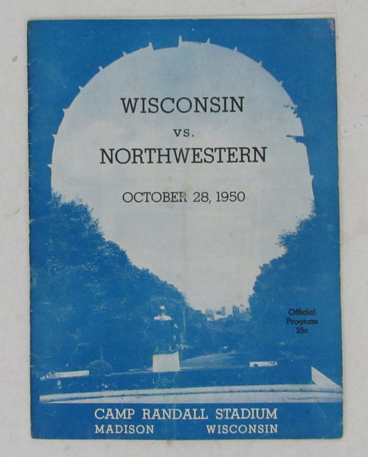 October 28, 1950 College Football Game Program Wisconsin vs. Northwestern 195698
