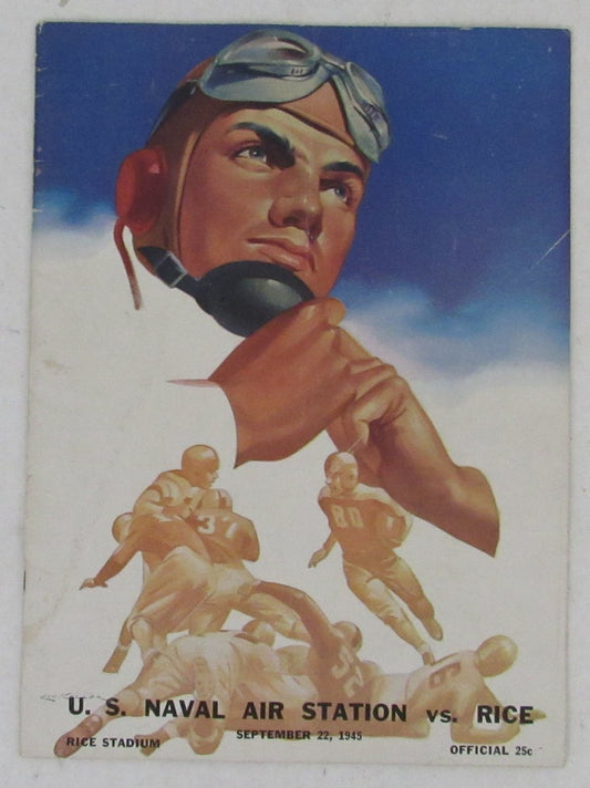 Sept. 22, 1945 College Football Program U.S Naval Air Station vs. Rice 195700