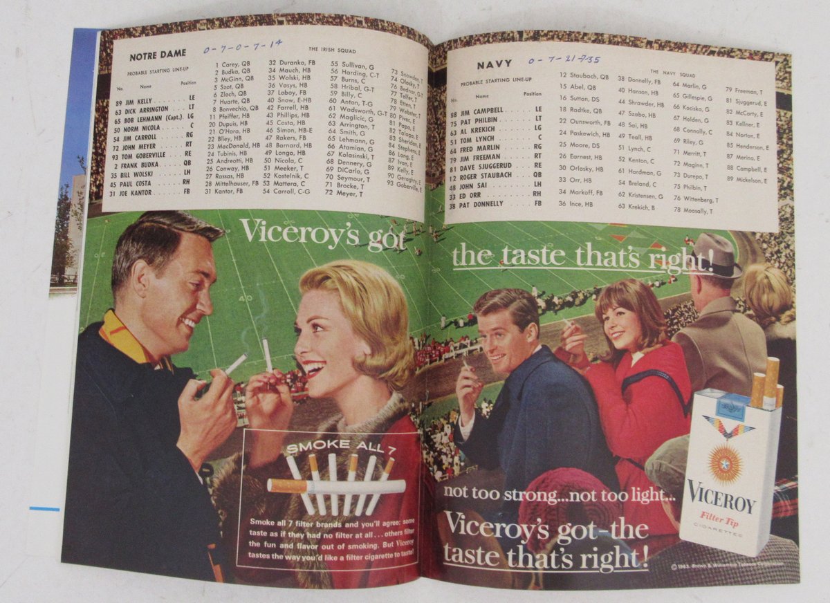 Nov. 2, 1963 Football Game Program Navy vs. Notre Dame Roger Staubach 195708