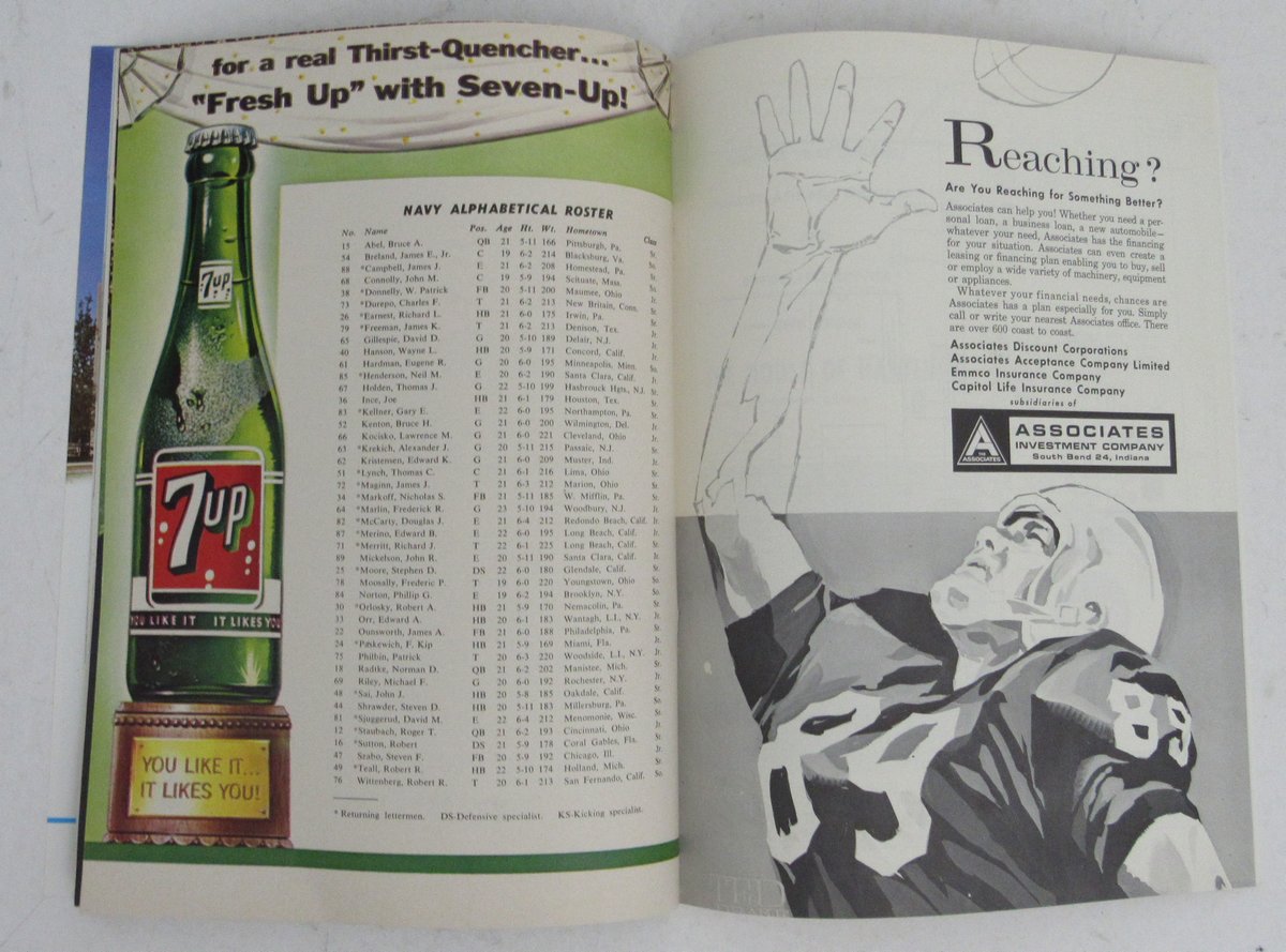 Nov. 2, 1963 Football Game Program Navy vs. Notre Dame Roger Staubach 195708