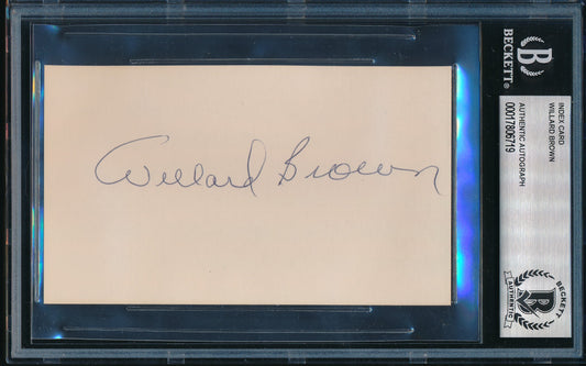 Willard Brown HOF Signed/Autographed 3x5 Index Card KC Monarchs Beckett 195734