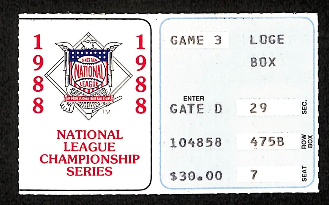 1988 NLCS Game 3 Los Angeles Dodgers vs. New York Mets Ticket Stub 194160