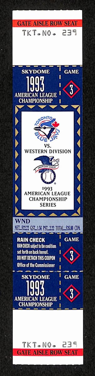 1993 ALCS Game 3 Chicago White Sox vs. Toronto Blue Jays Full Ticket 194150