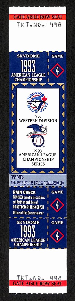 1993 ALCS Game 4 Chicago White Sox vs. Toronto Blue Jays Full Ticket 194152