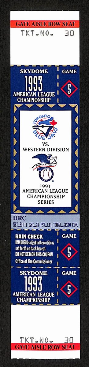 1993 ALCS Game 5 Chicago White Sox vs. Toronto Blue Jays Full Ticket 194153
