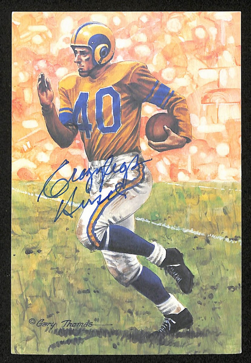 Elroy Hirsch HOF Signed 1990 Goal Line Art GLAC Postcard LA Rams JSA 196052