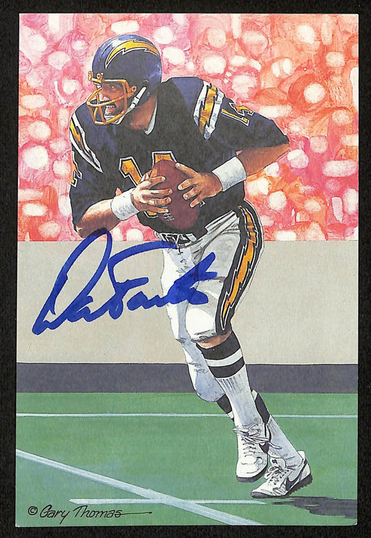 Dan Fouts HOF Signed/Auto 1993 Goal Line Art GLAC Postcard Chargers JSA 196055