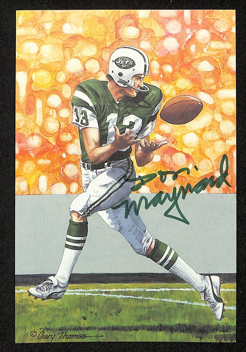 Don Maynard HOF Signed/Auto 1993 Goal Line Art GLAC Postcard Jets JSA 196061