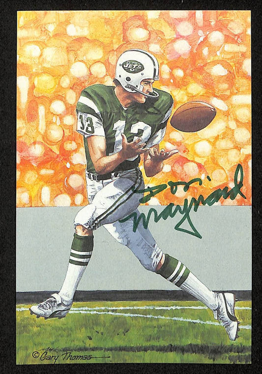 Don Maynard HOF Signed/Auto 1993 Goal Line Art GLAC Postcard Jets JSA 196061