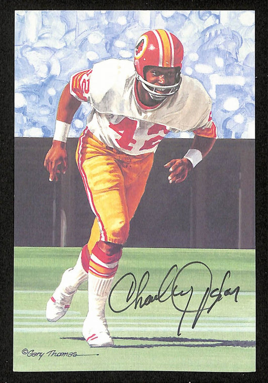 Charlie Taylor HOF Signed 1990 Goal Line Art GLAC Postcard Redskins JSA 196077