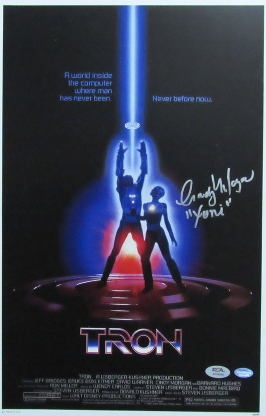 Cindy Morgan Signed/Inscribed "Yoni" 11x17 Movie Poster "Tron" PSA/DNA 195855