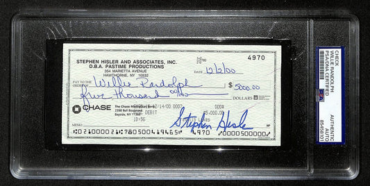 Willie Randolph NY Yankees Signed/Autographed 2000 Bank Check PSA/DNA 194528