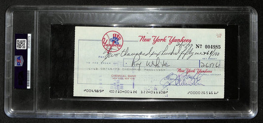 Roy White Signed/Auto 1979 NY Yankees Payroll Bank Check PSA/DNA 194530