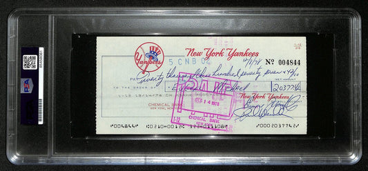 Gene Michael Signed/Auto 1978 NY Yankees Payroll Bank Check PSA/DNA 194533