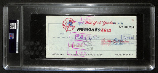 Graig Nettles Signed/Auto 1973 NY Yankees Payroll Bank Check PSA/DNA 194531