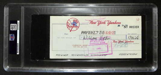 Bill Virdon Signed/Auto 1975 NY Yankees Payroll Bank Check PSA/DNA 194540