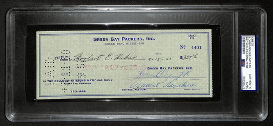 Vince Lombardi HOF Packers Signed/Autographed 1960 Bank Check PSA/DNA 194544