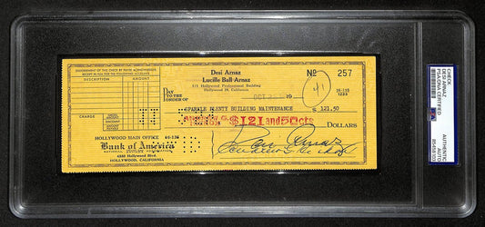 Desi Arnaz "I Love Lucy" Signed/Autographed 1954 Bank Check PSA/DNA 194545