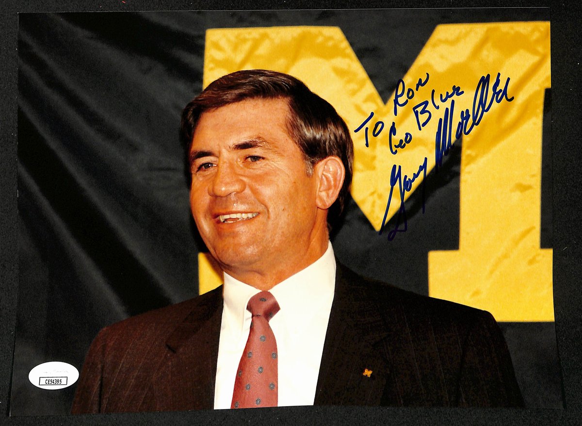 Gary Moeller Signed/Inscribed 8x10 Photo Michigan Football Coach JSA 196221