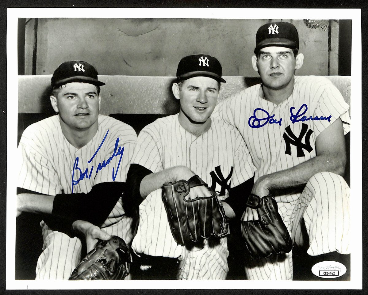 Bob Turley/Don Larsen Dual-Signed/Autographed 8x10 B/W Photo Yankees JSA 196661