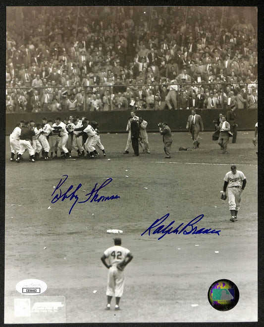 Bobby Thomson/Ralph Branca Dual-Signed/Auto 8x10 B/W Photo Yankees JSA 196662