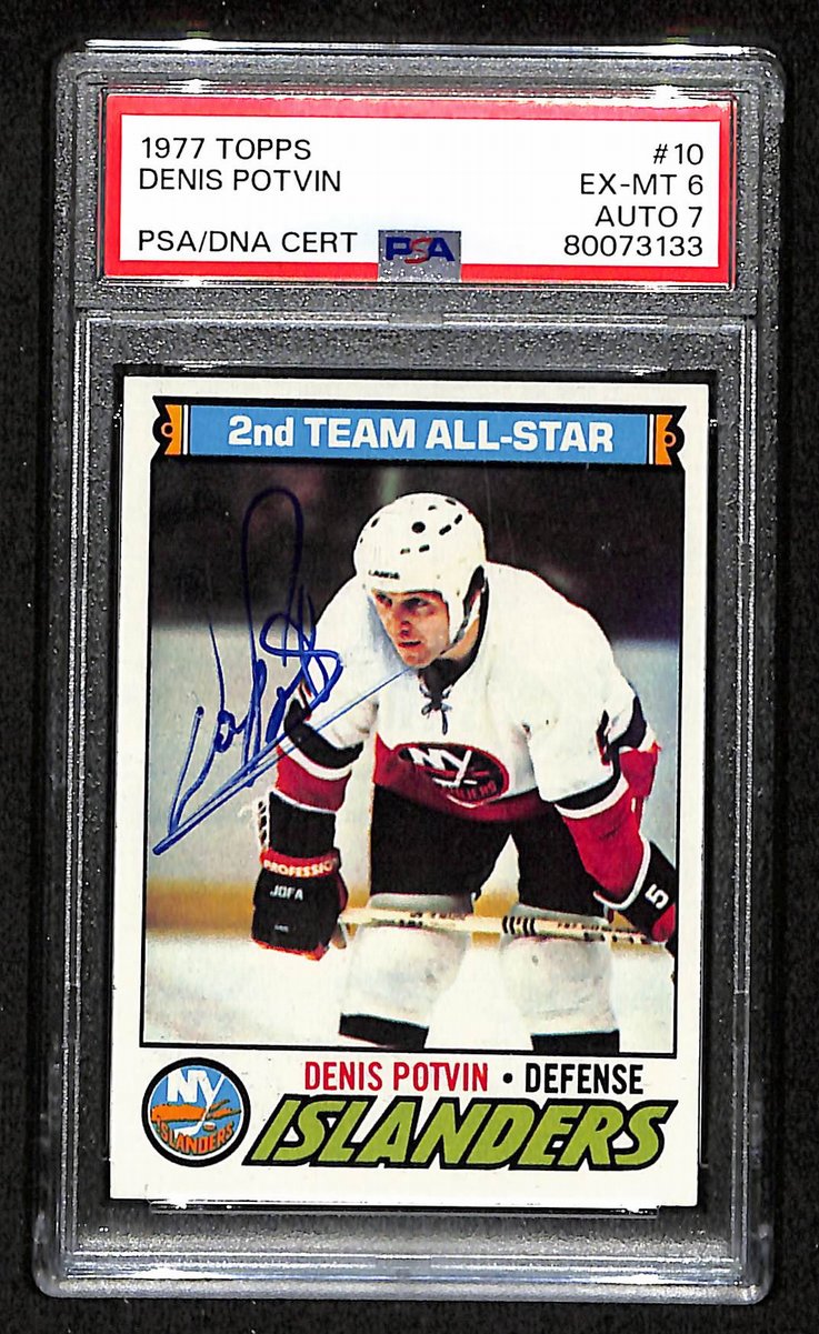 Denis Potvin HOF Signed 1977 Topps Card #10 Islanders PSA/DNA EX-MT 6 195918