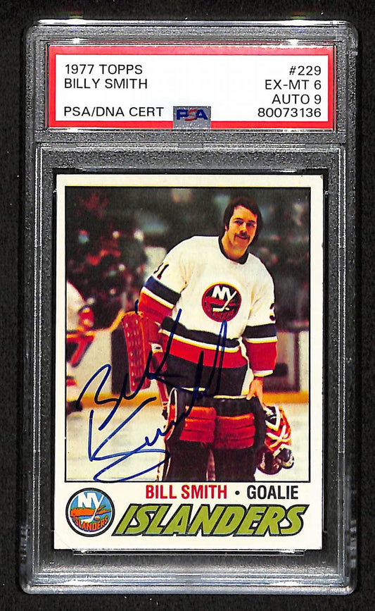 Billy Smith HOF Signed 1977 Topps Card #229 Islanders PSA/DNA EX-MT 6 195922
