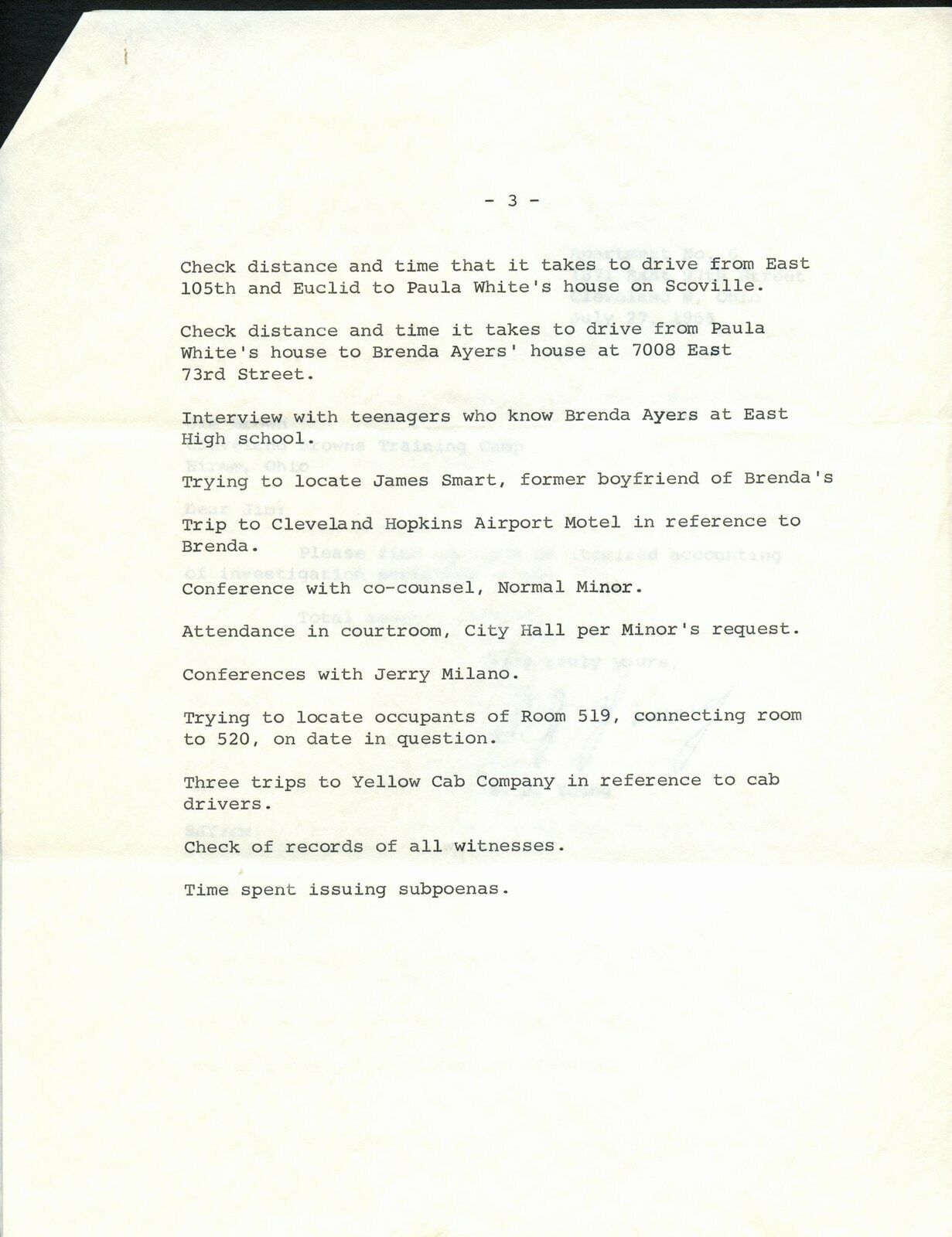 July 27,1965 Letter to Jim Brown for itemized legal Investigation  144995