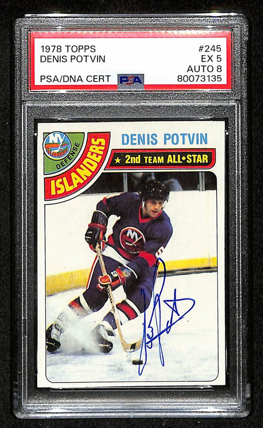 Denis Potvin HOF Signed 1978 Topps Card #245 Islanders PSA/DNA EX 5 195925