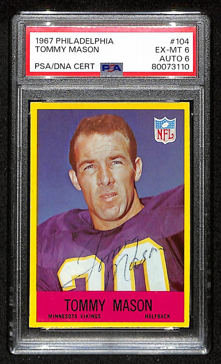 Tommy Mason Signed 1967 Philadelphia Card #104 Vikings PSA/DNA EX-MT 6 195927