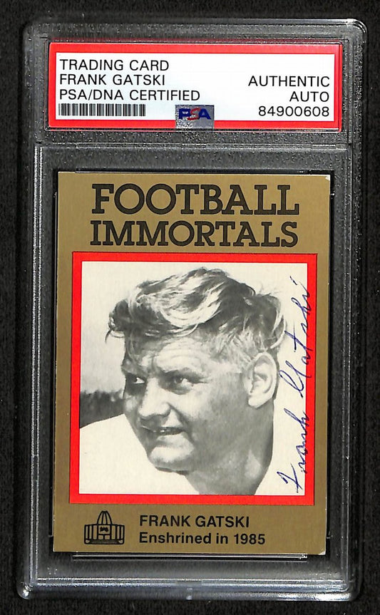 Frank Gatski HOF Signed 1985 Football Immortals Card #3 Browns PSA/DNA 195957